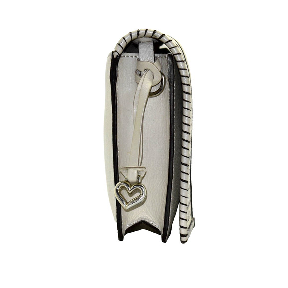 C0 NEW BRIGHTON Odette Ferrara Santorini White Leather Shoulder Flap Bag $378 - Picture 4 of 8